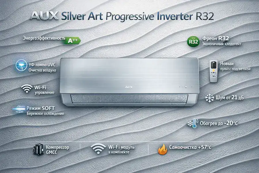 Кондиционер AUX Silver ART Inverter